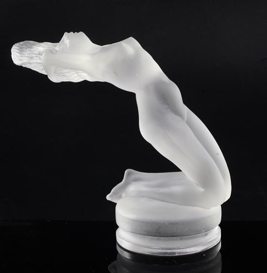 Chrysis/Nude Female. A glass mascot by René Lalique, introduced on 21/3/1931, No.1183 Height 12.8cm.